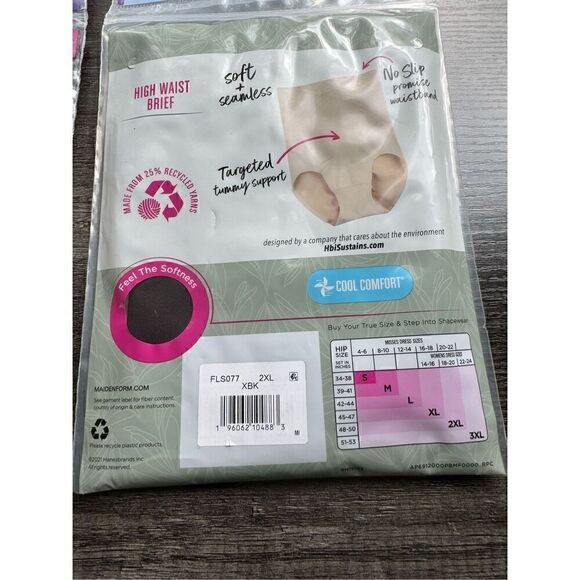 MAIDENFORM FLEXEES NWT women’s black and nude slimming high waisted brief and bo - Picture 6 of 8